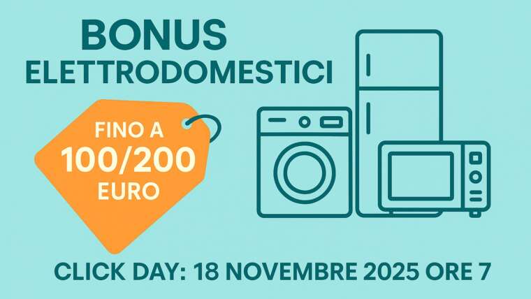 BONUS ELETTRODOMESTICI – Click Day il 18 Novembre 2025